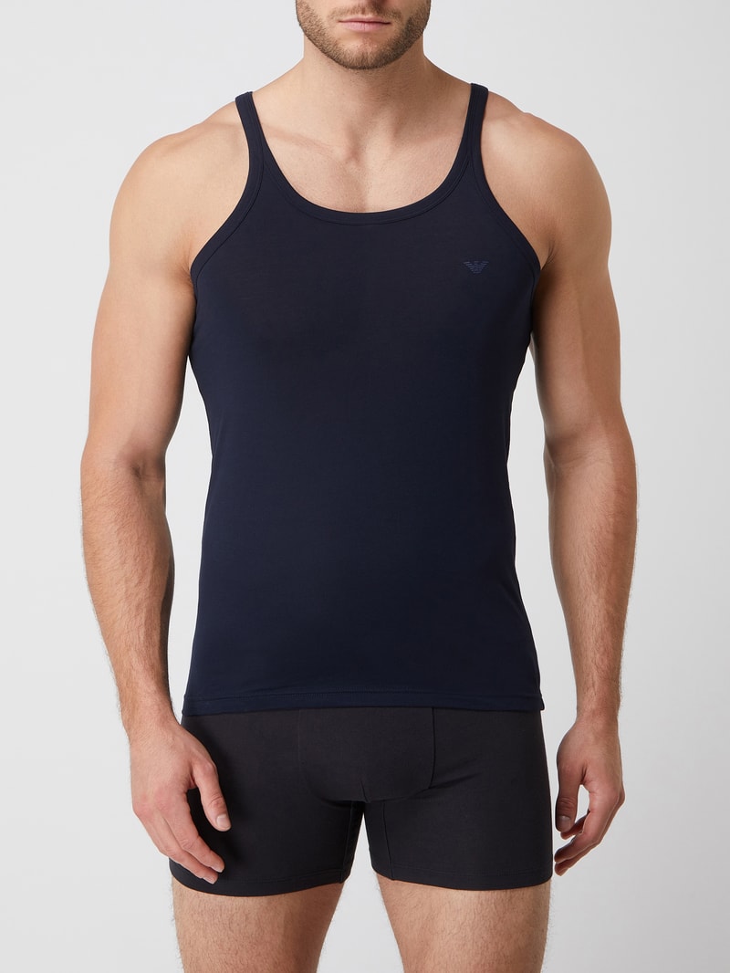 Tanktop aus Baumwolle im 2er-Pack in marineblau