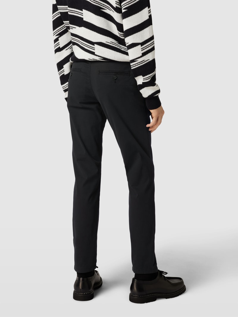 Slim Fit Chino in unifarbenem Design Modell 'NEW Miles' in schwarz