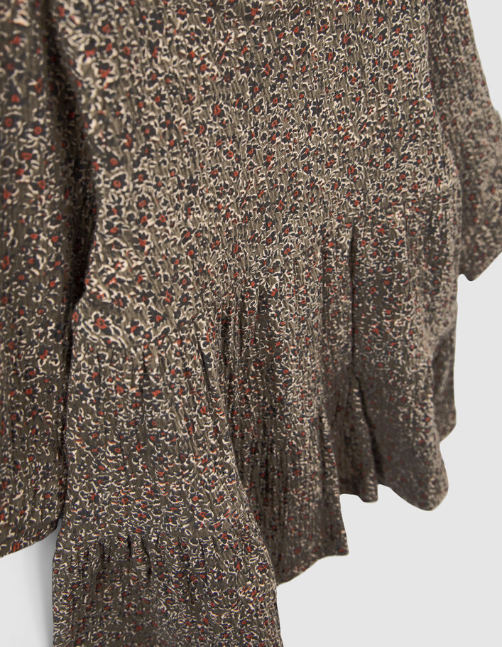 Robe kaki imprimé léopard floral bébé fille