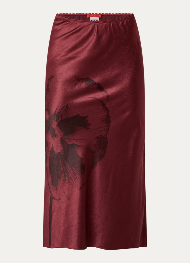 Saténová midi sukně Max & Co Slip