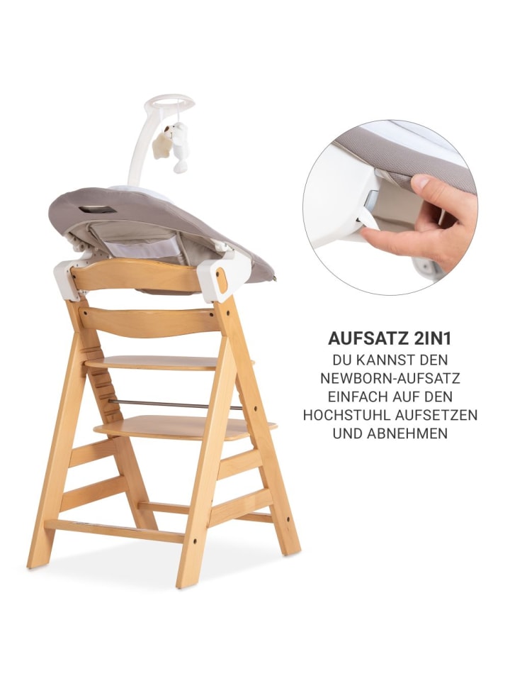 Hauck Beta Plus Natural 5-tlg. Newborn Set - Hochstuhl   in beige,braun günstig kaufen onesize
