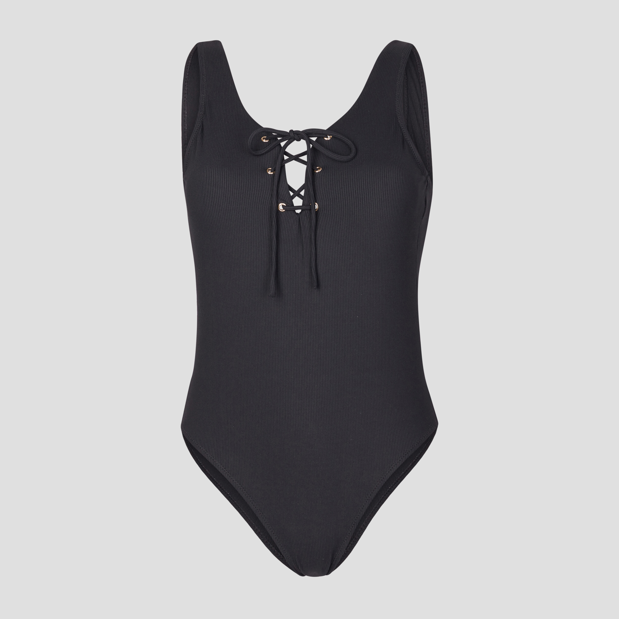 Maillot de bain une pièce à laçage noir femme | La Halle