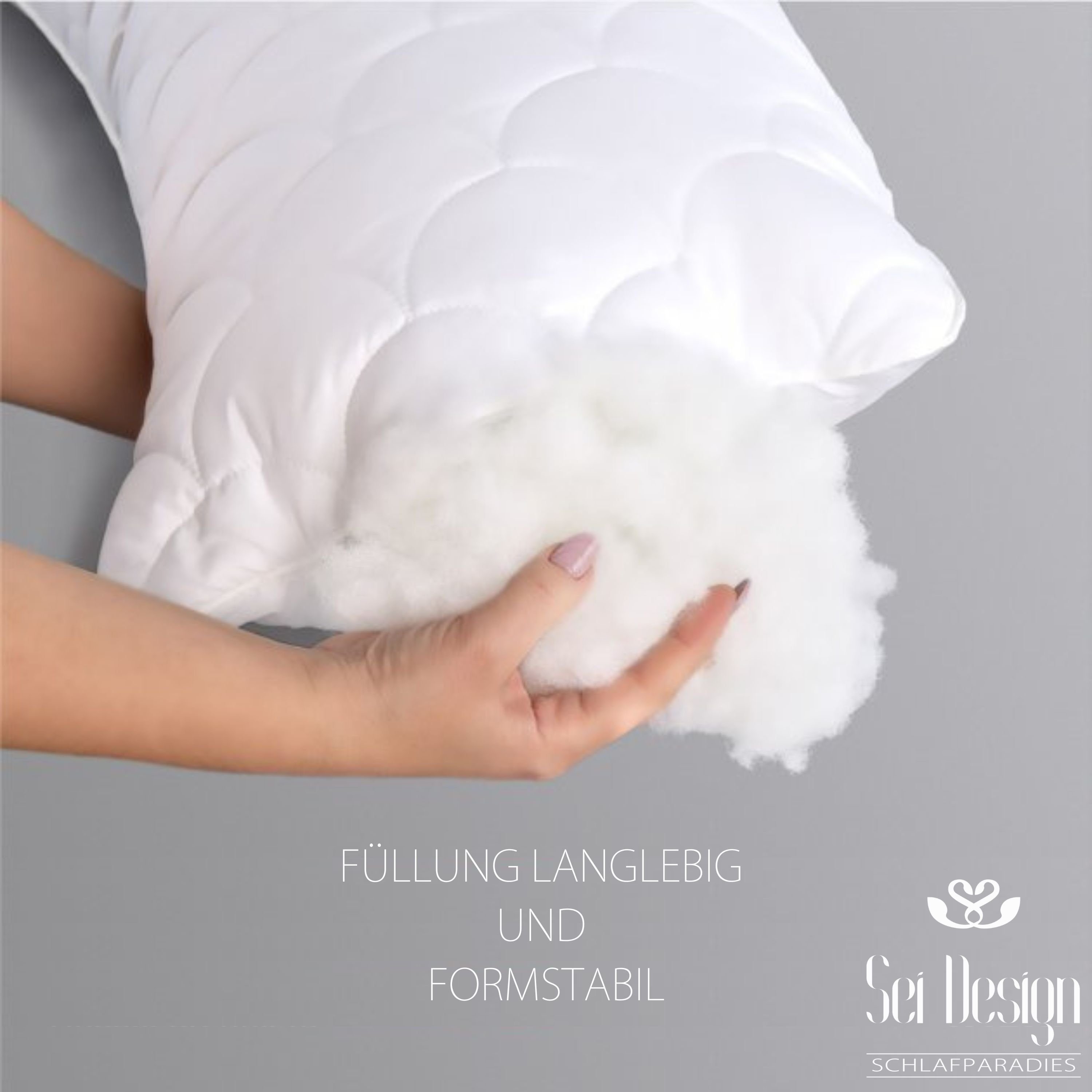 SEI Design Seitenschläferkissen 40x130 cm WELLE - in natürlicher S-Form, 1 Stück, 1-tlg., Schwangerschaftskissen Stillkissen