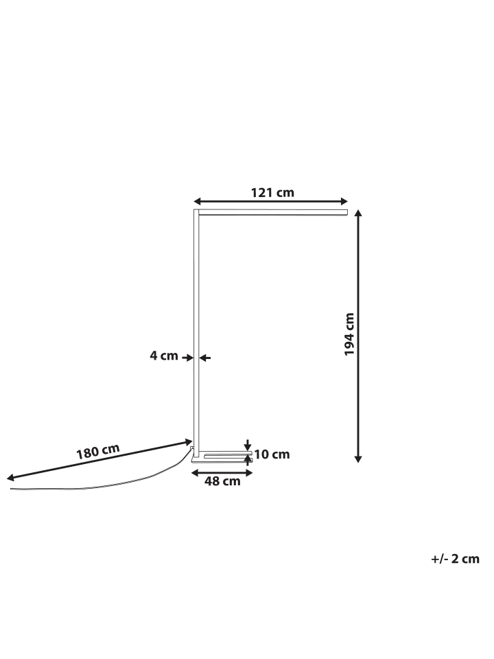 Beliani Stehleuchten MENSA in Schwarz - (W) 121 x (H) 194 x (L) 30 cm günstig kaufen onesize