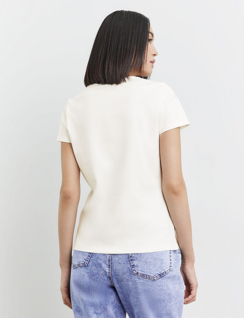 Baumwoll-T-Shirt mit platziertem Print