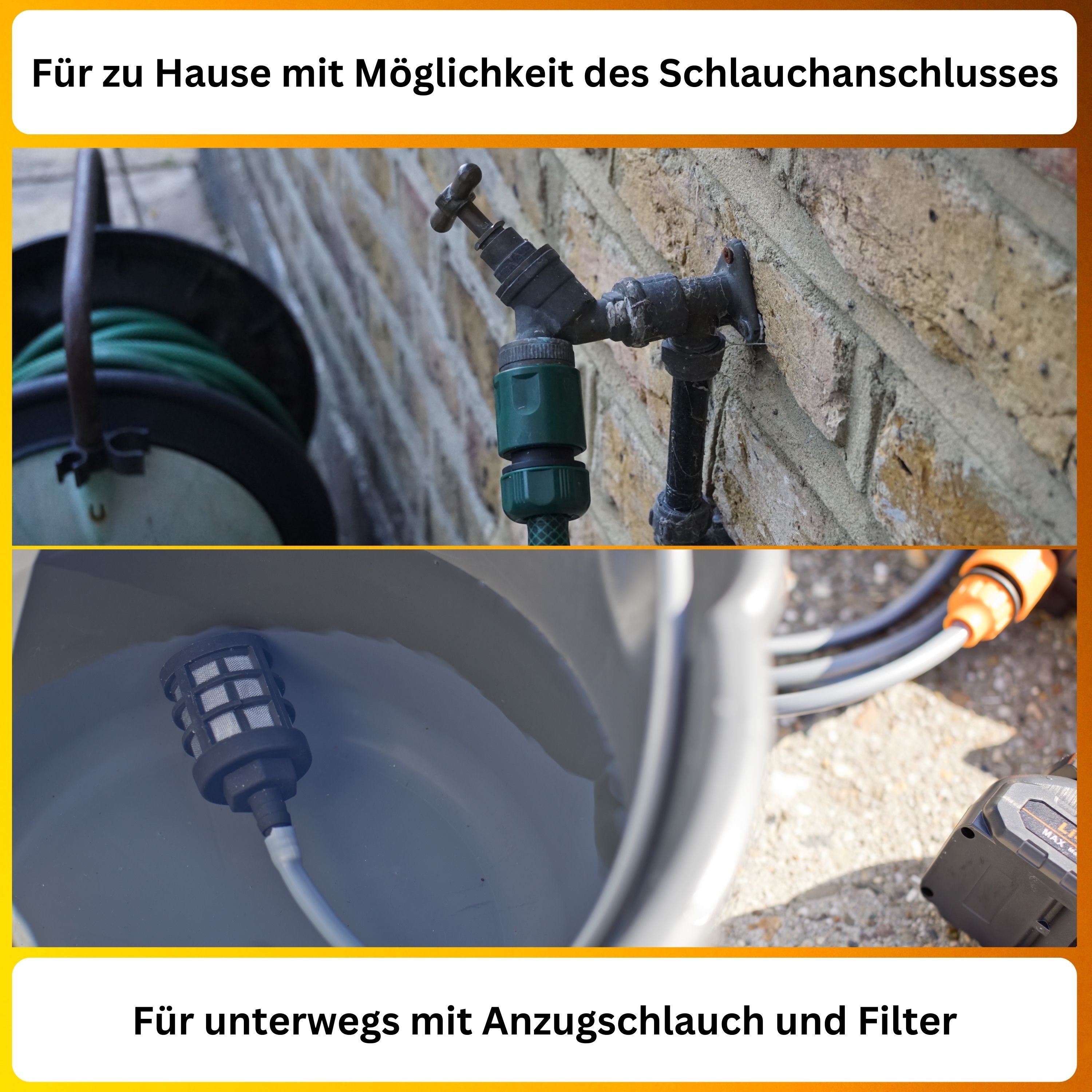 BoomDing Akku-Hochdruckreiniger Akku Hochdruckreiniger - 40 Bar - Perfekt für unterwegs und zu Hause, Fördermenge max: 252,00 l/h