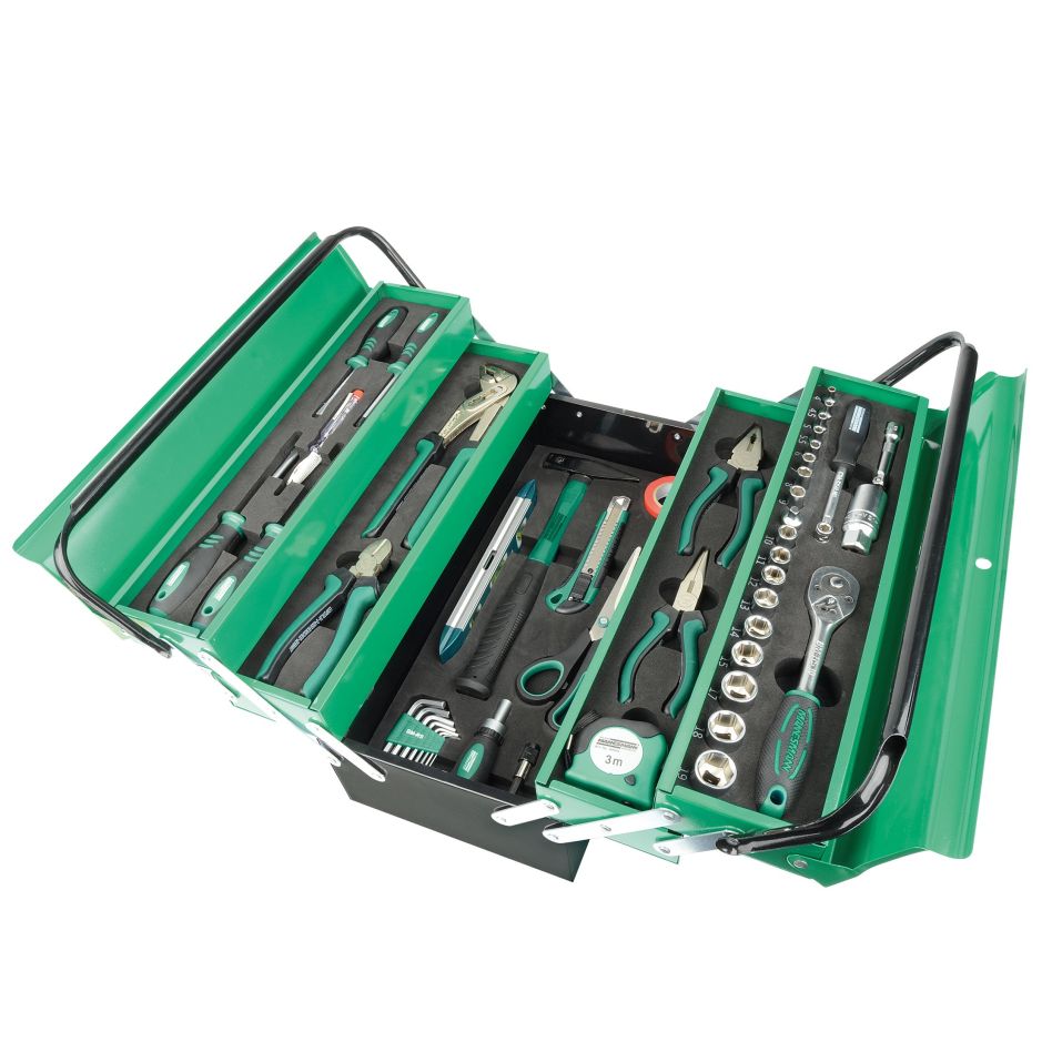 Brüder Mannesmann 21188 Coffre à outils en métal rempli de 88 pièces