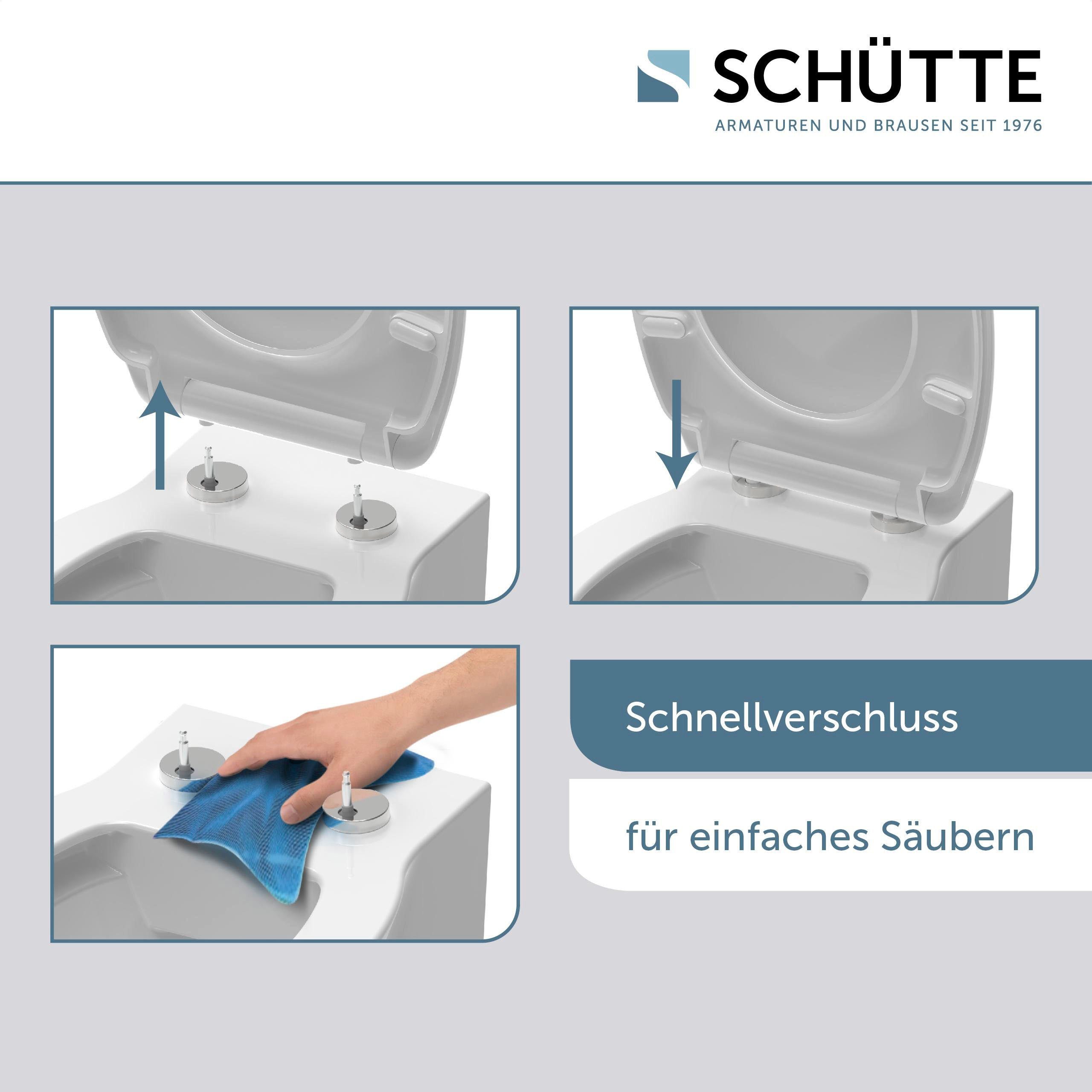 Schütte WC-Sitz FLOWER IN THE WIND, bruchsicher und kratzfest, Absenkautomatik, Standardmaß