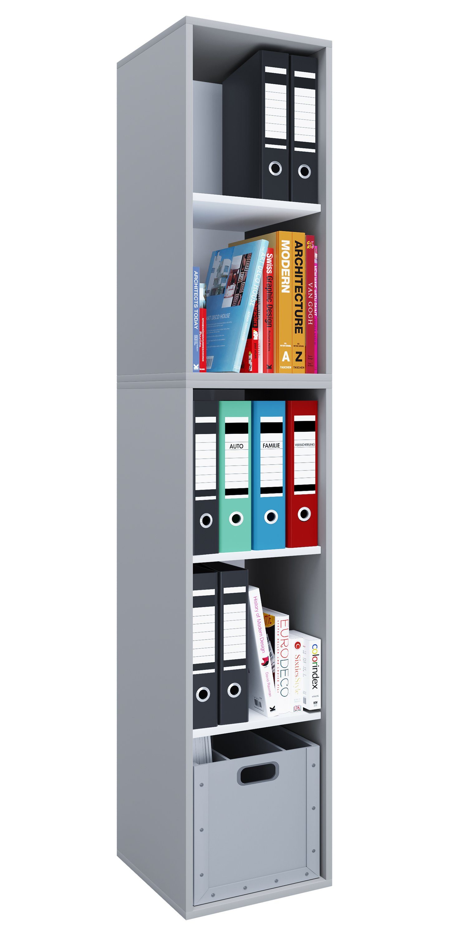 VCM Aktenregal Holz Büro Regal Bücher Ordner Aktenregal Lona l 5f, 1-tlg.