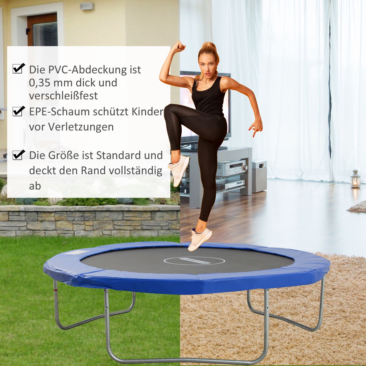 HOMCOM Randabdeckung für Trampolin Randschutz Abdeckung Ersatz