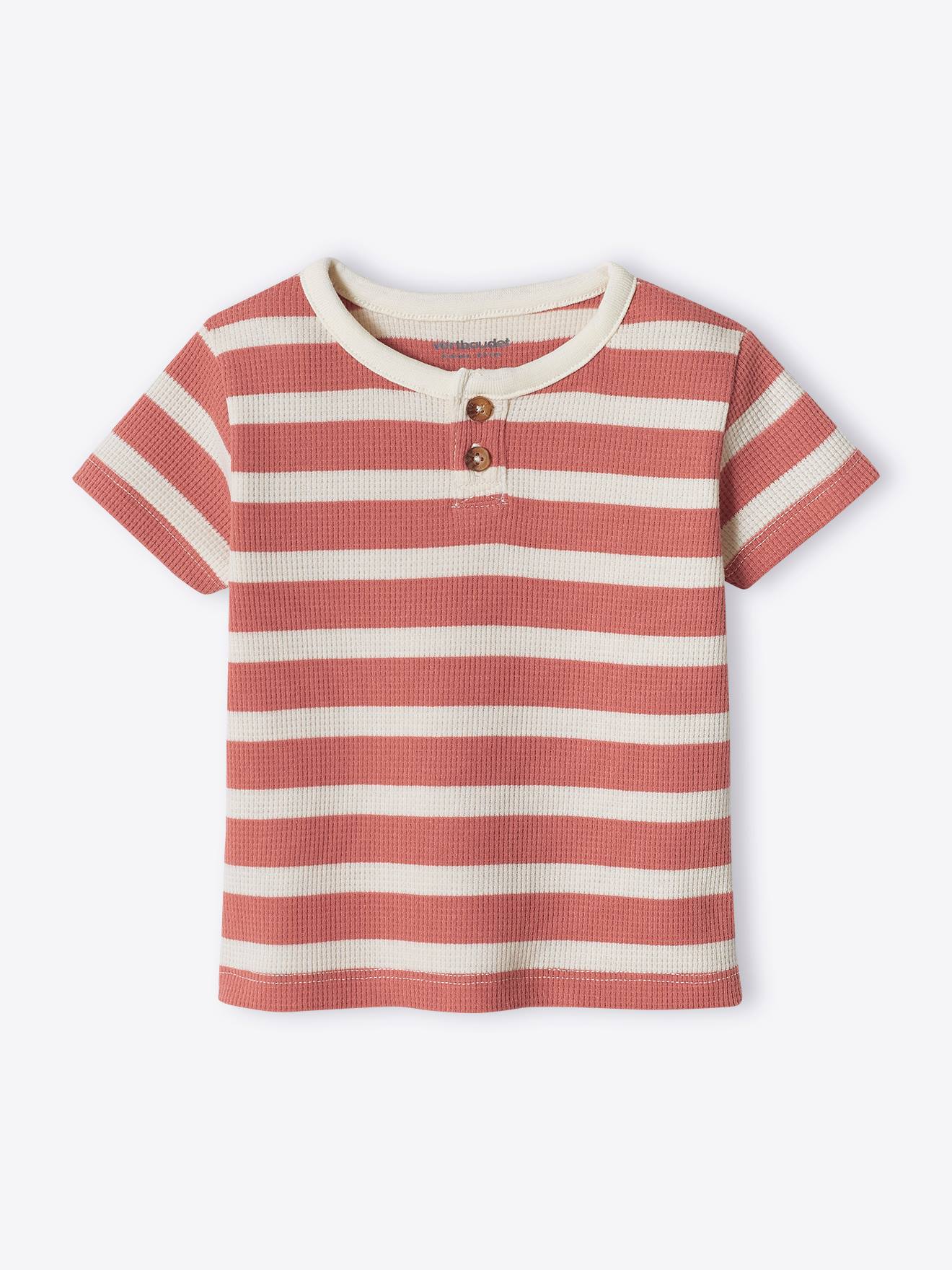 Vertbaudet Baby T-Shirt, Waffelpikee - ziegel