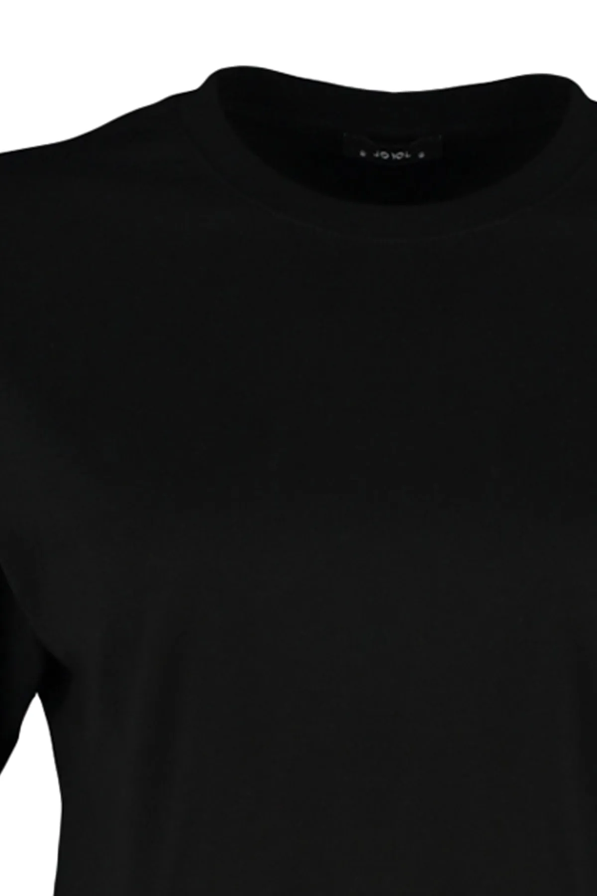 Trendyol Collection  Schwarzes Premium-Strick-T-Shirt mit Rundhalsausschnitt aus 100 % Baumwolle TWOSS23TS00038