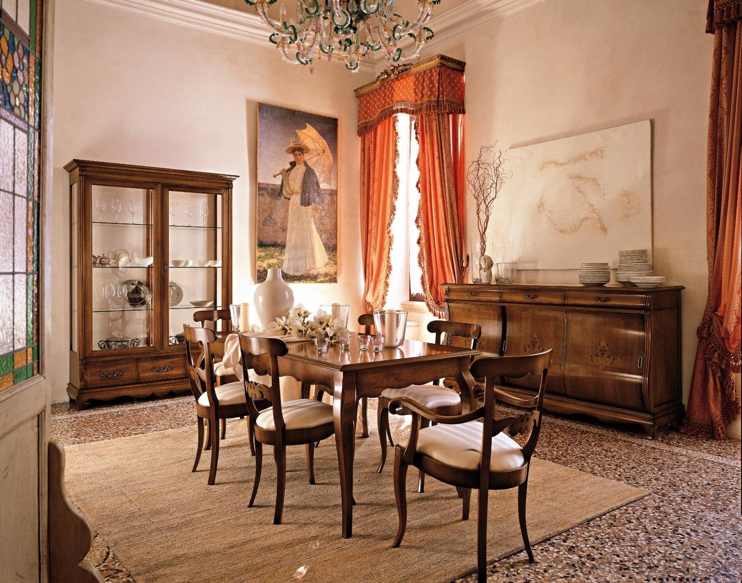 JVmoebel Esszimmer-Set, Set Tisch + 6 Stühle Komplette Klassisches Esszimmer Essgarnitur