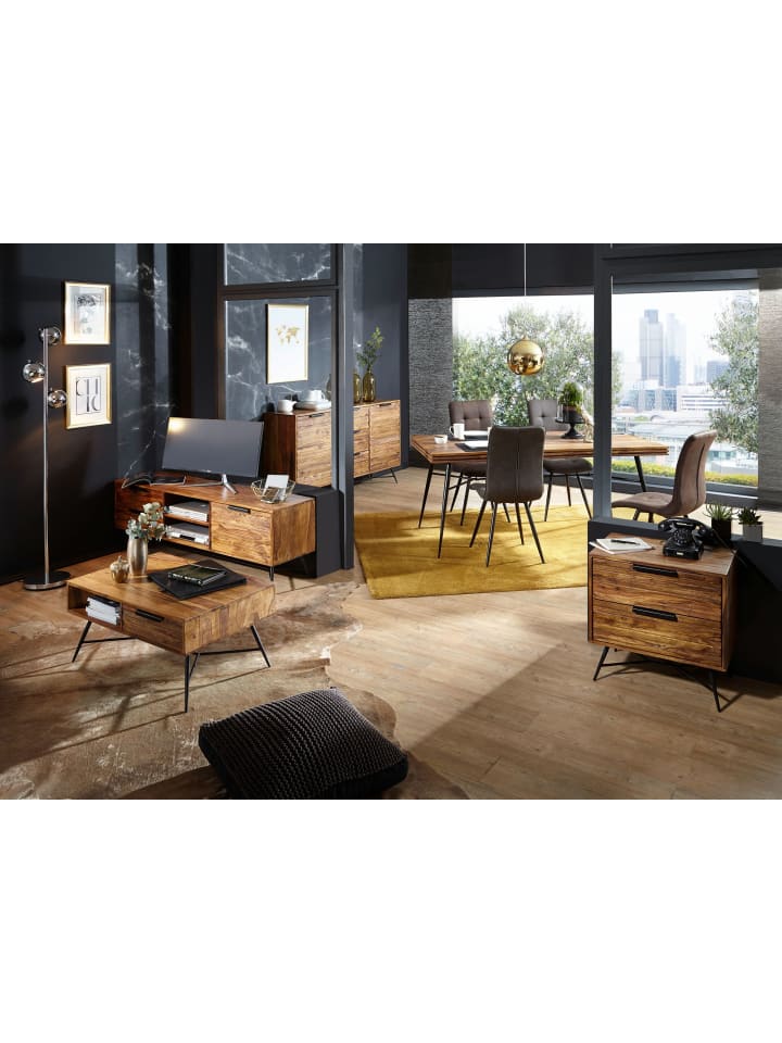 KADIMA DESIGN Couchtisch NISHAN 87 x 41 x 55 cm Massiv Holz, Design günstig kaufen onesize