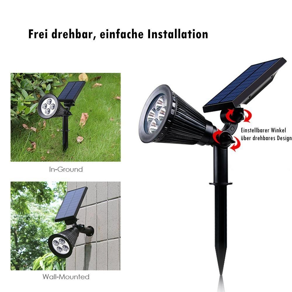 iscooter Gartenleuchte Solar Gartenleuchte Solarstrahler, Automatisch Ein/Aus, LED fest integriert, Kaltweiß, IP65 Wasserdicht, LED Solarleuchte Solarlampe für Außen, Hof, Garage