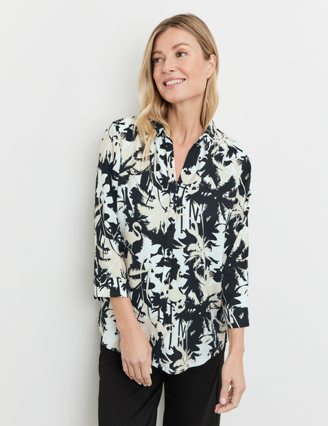 Gemusterte 3/4 Arm Bluse aus nachhaltigem Material