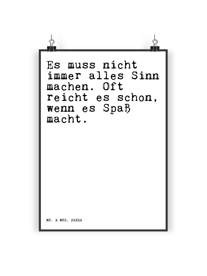 Mr. & Mrs. Panda Poster Es muss nicht immer... mit Spruch in Weiß günstig kaufen