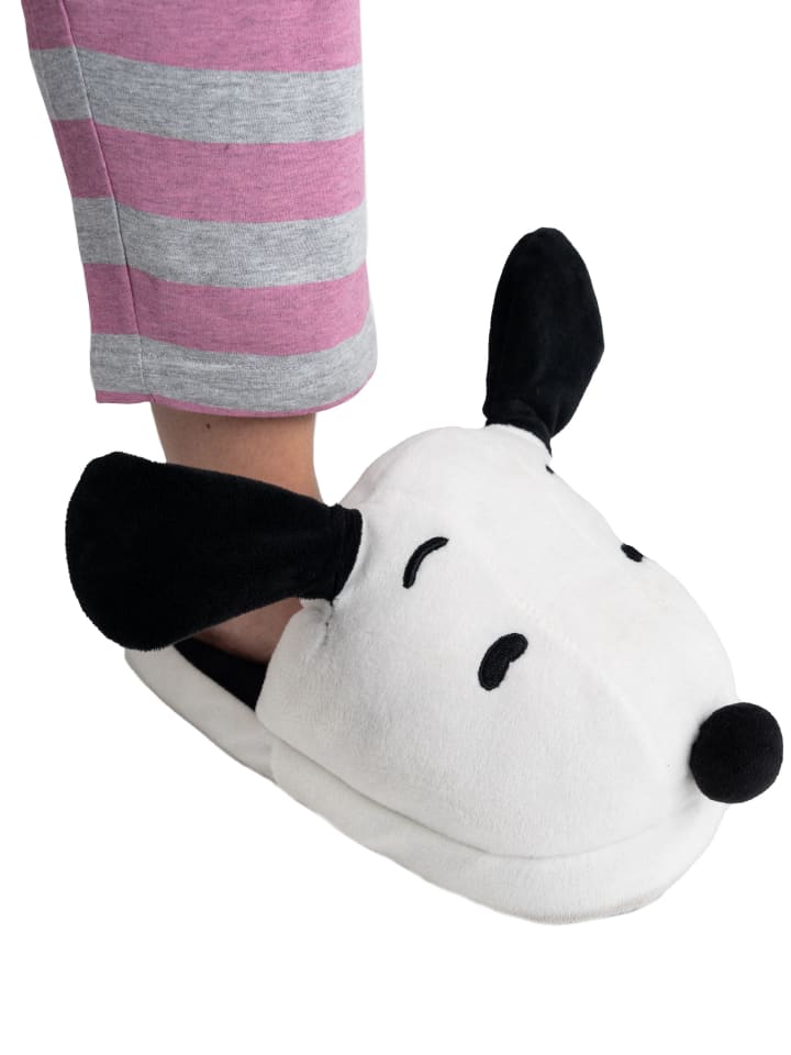 Snoopy The Peanuts Snoopy 3D Hausschuhe mit Wackelohren Slipper Pantoffeln in weiß günstig kaufen