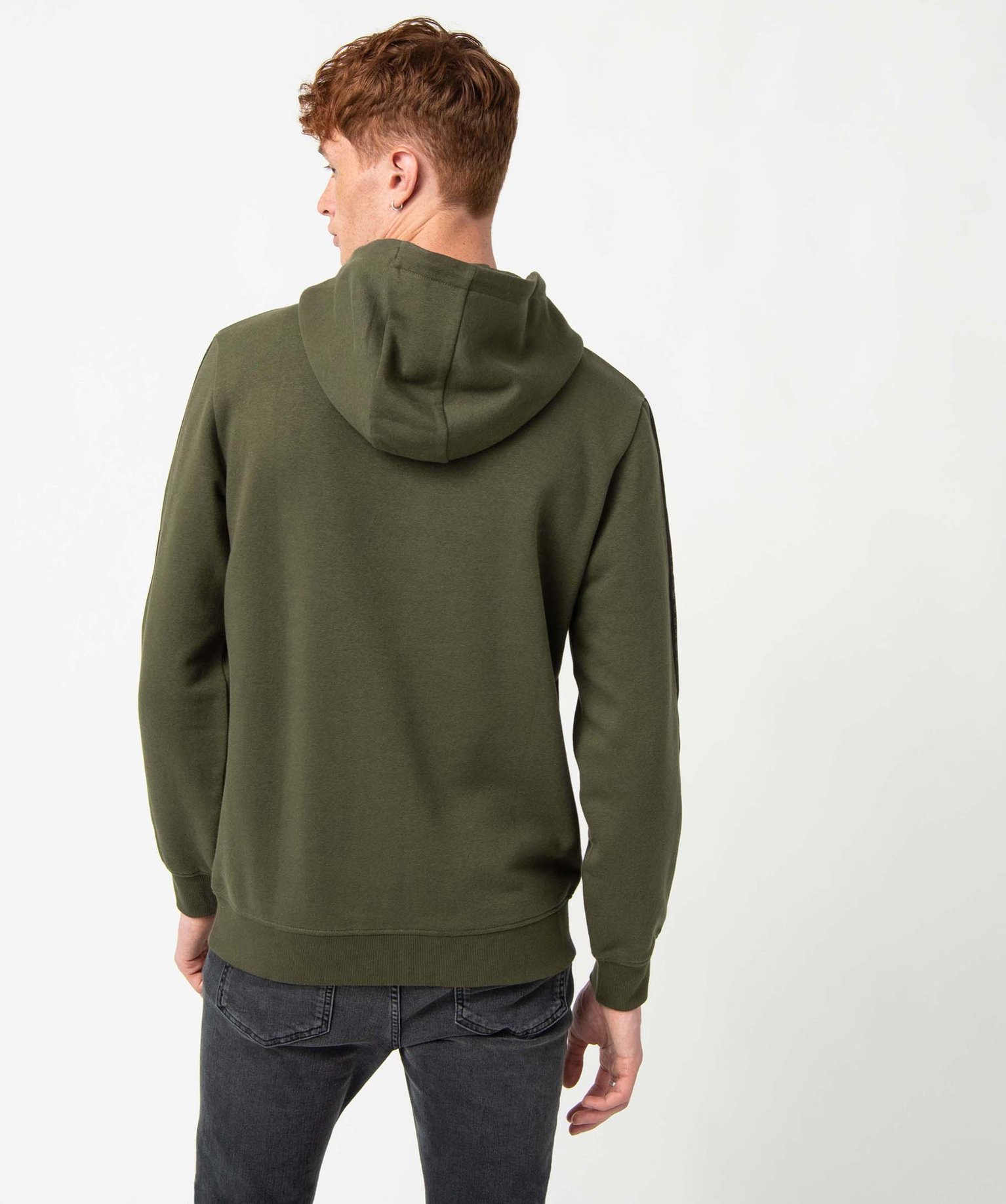 Sweat homme à capuche avec inscriptions kaki | GEMO