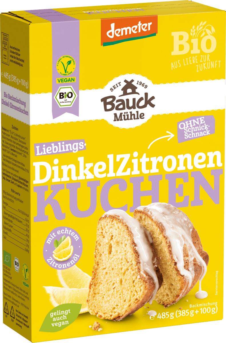 Backmischung Dinkel Zitronenkuchen, 485 g