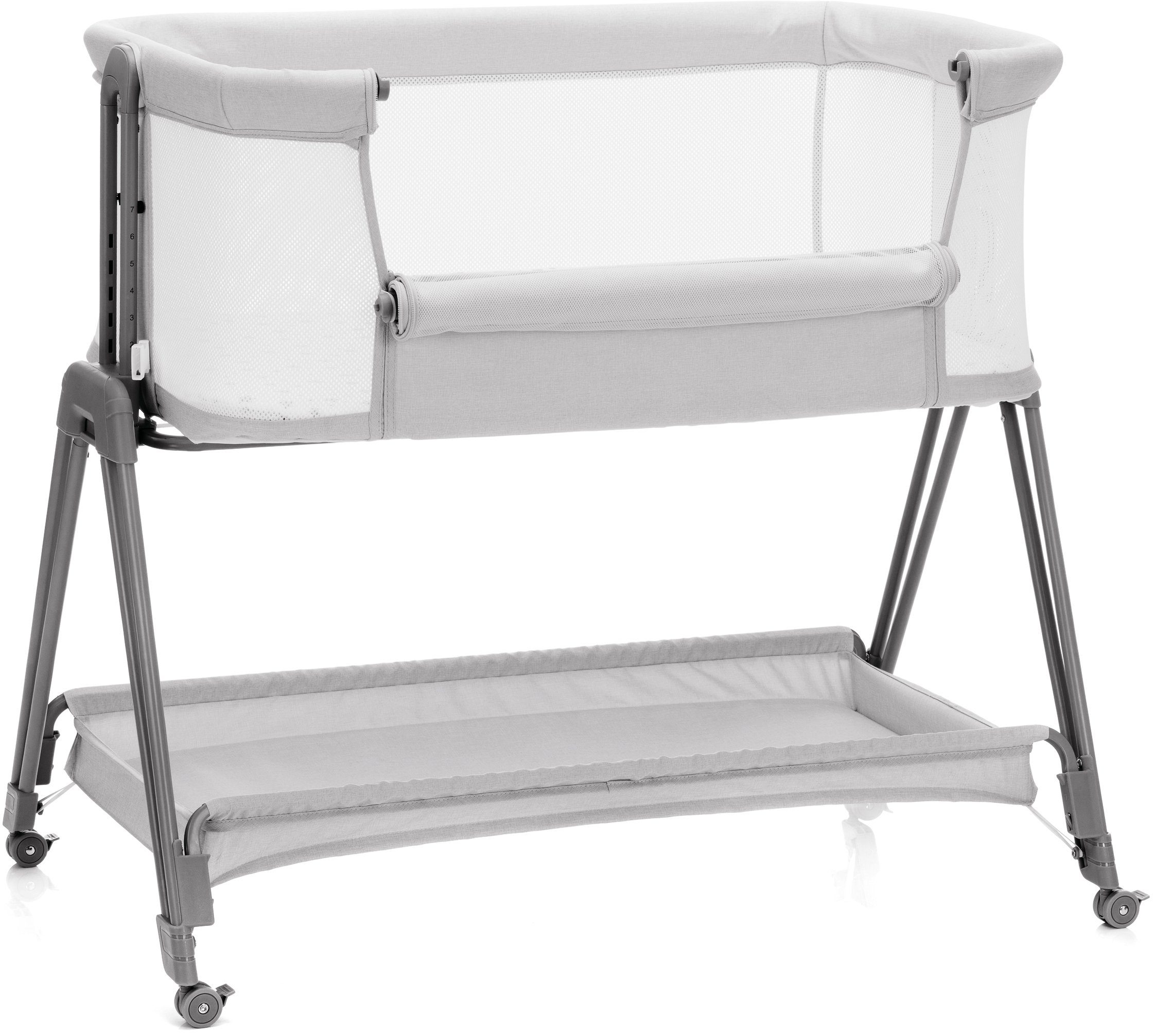 Fillikid Beistellbett Dream, stone, mit Reisetasche und Matratze