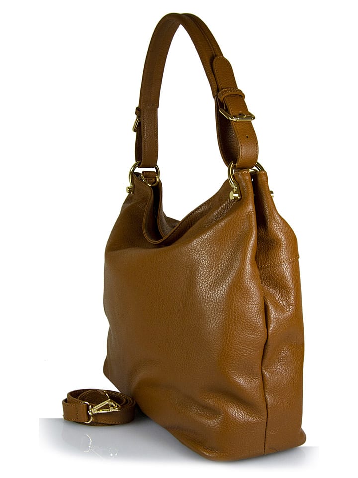 ORE10 Leder-Schultertasche in Hellbraun - (B)40 x (H)30 x (T)15 cm günstig kaufen onesize
