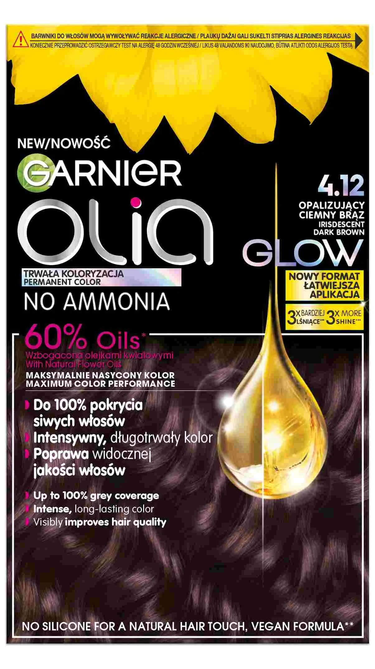 Garnier Olia plaukų dažai 4.12 Tamsiai rudi
