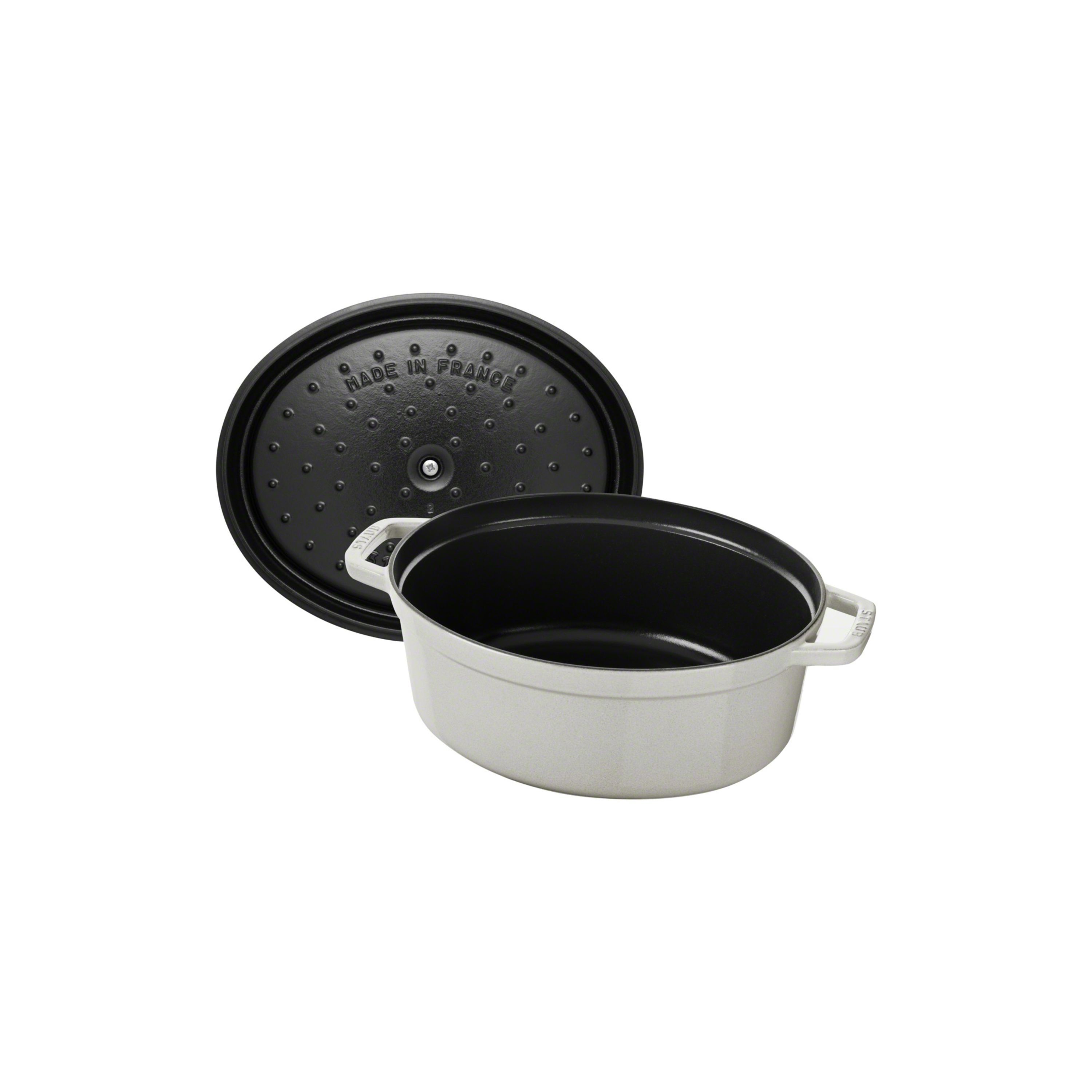 Cocotte 31 cm, oval, Weisser Trüffel, Gusseisen