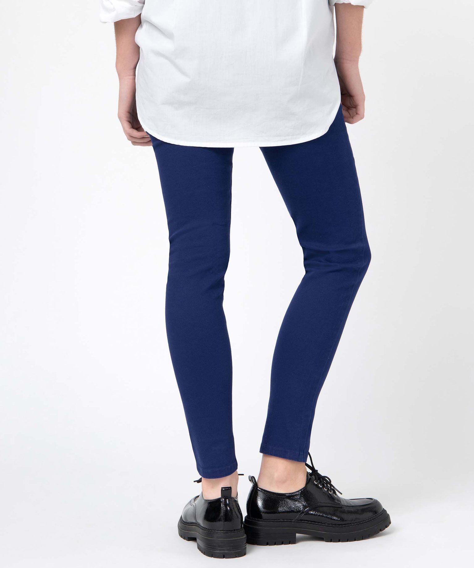 Jean de grossesse coupe Slim avec bandeau haut marine | GEMO