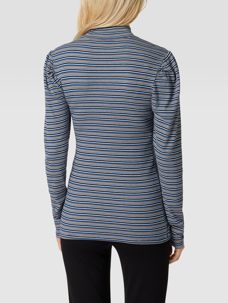 Umstands-Longsleeve mit Streifenmuster Modell 'Blakely' in schwarz