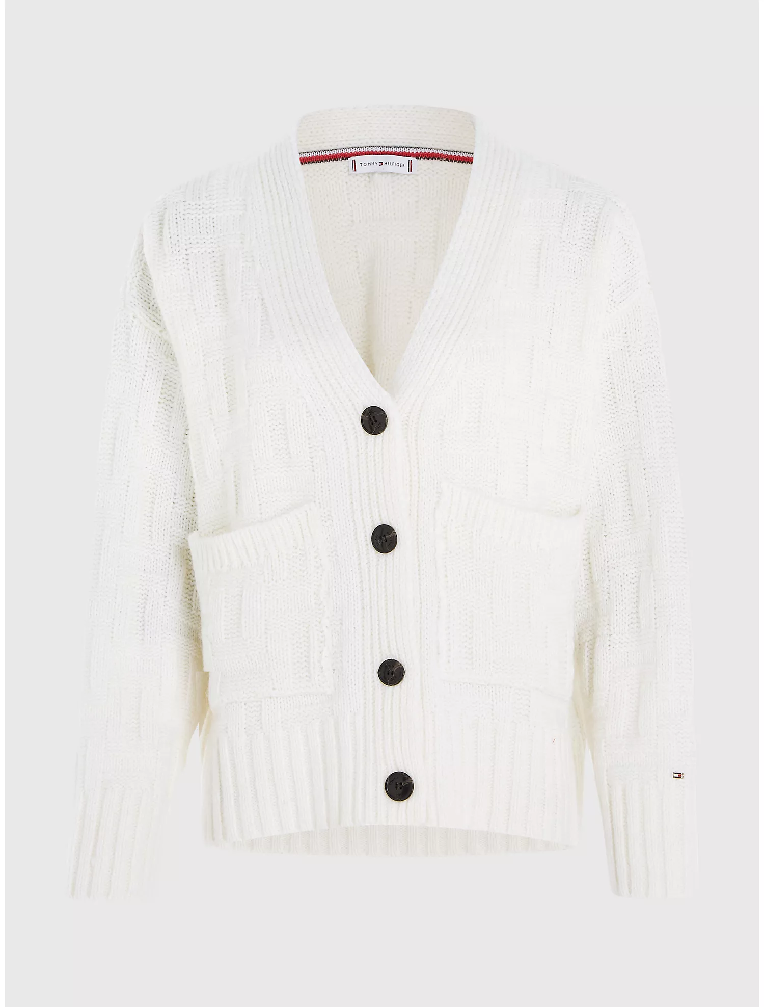 Oversized V-Neck Textured Cardigan
