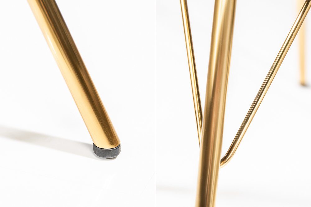 riess-ambiente Polsterstuhl SCANDINAVIA MEISTERSTÜCK weiß / gold (Einzelartikel, 1 St), Esszimmer · Kunstleder · Metall · Retro Design