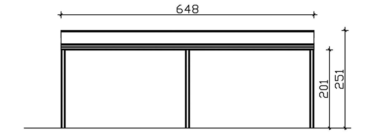 Skanholz Terrassendach Monza, BxT: 648x257