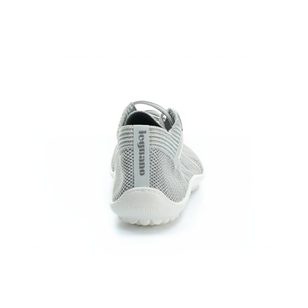 Leguano Beat silbergrau mit weißer Sohle Barfussneakers