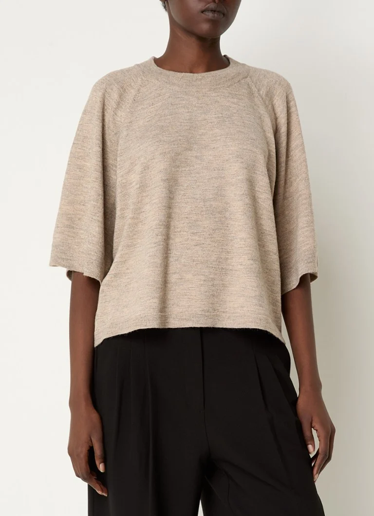 Co'Couture  Shortie fijngebreid T-shirt met ronde hals