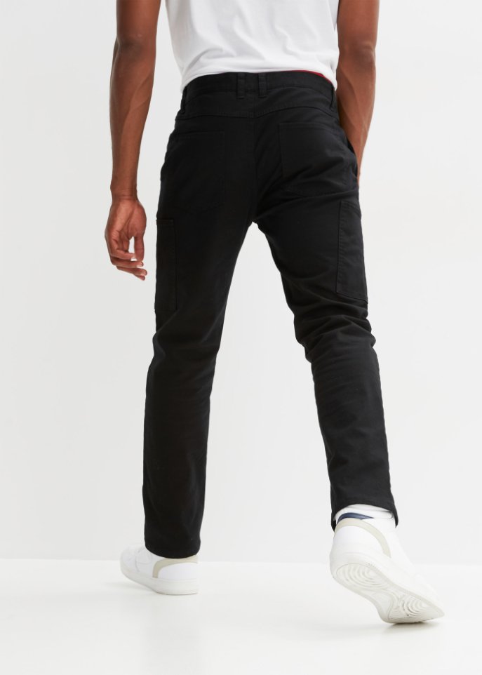 Regular Fit Stretch-Thermohose mit aufgesetzten Taschen, Straight