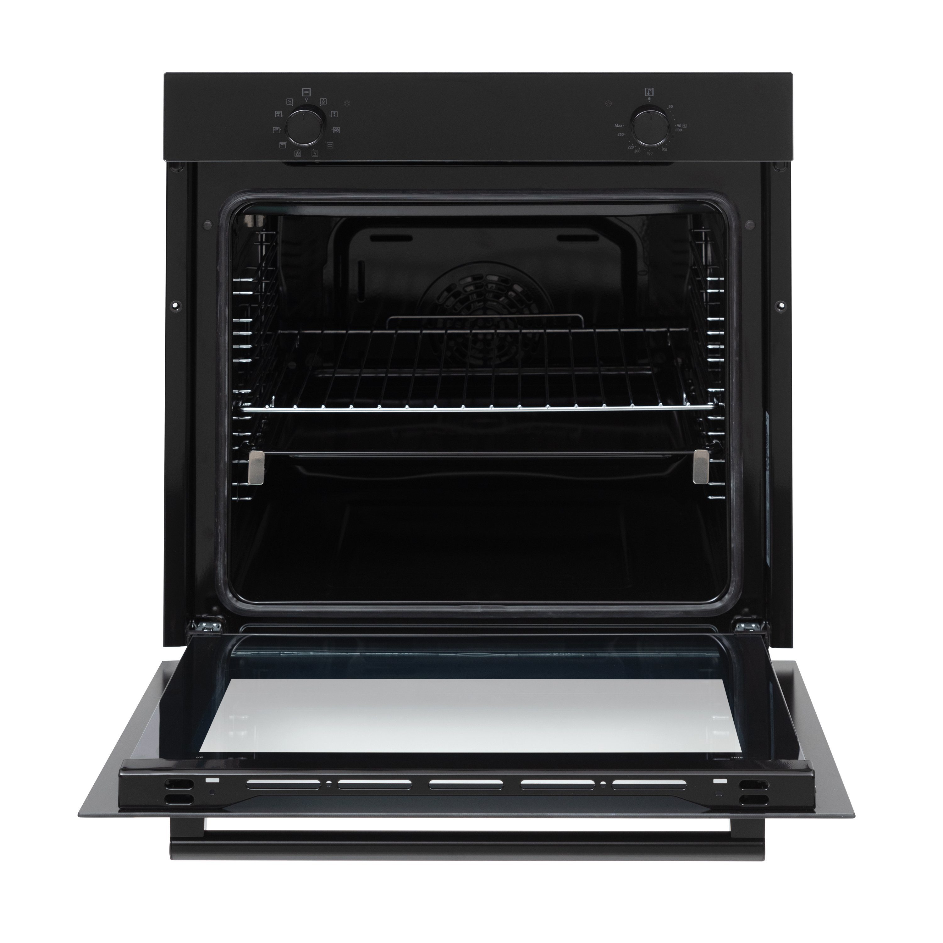 Telefunken Einbaubackofen ECB75A-B, mit Teleskopauszug, VapClean, 75 Liter, 10 Funktionen, Autark, Dampfreinigung, 60 cm, Edelstahl