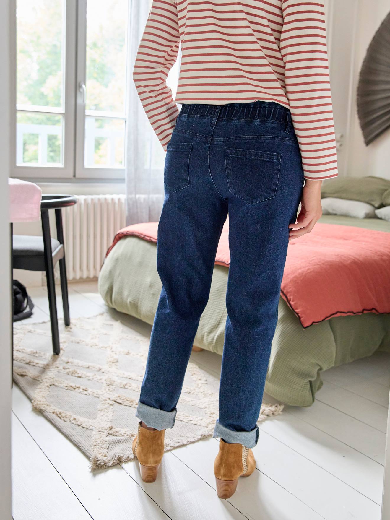 Jean paperbag de grossesse bandeau sans couture stone