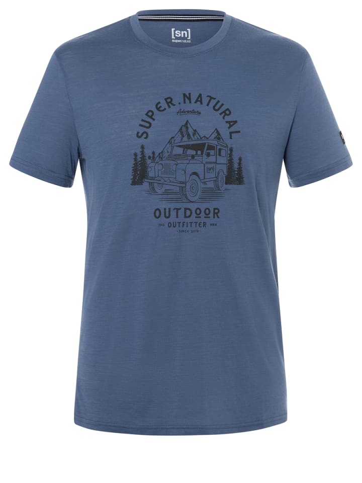super.natural Merino T-Shirt M LANDI TEE in blau günstig kaufen S