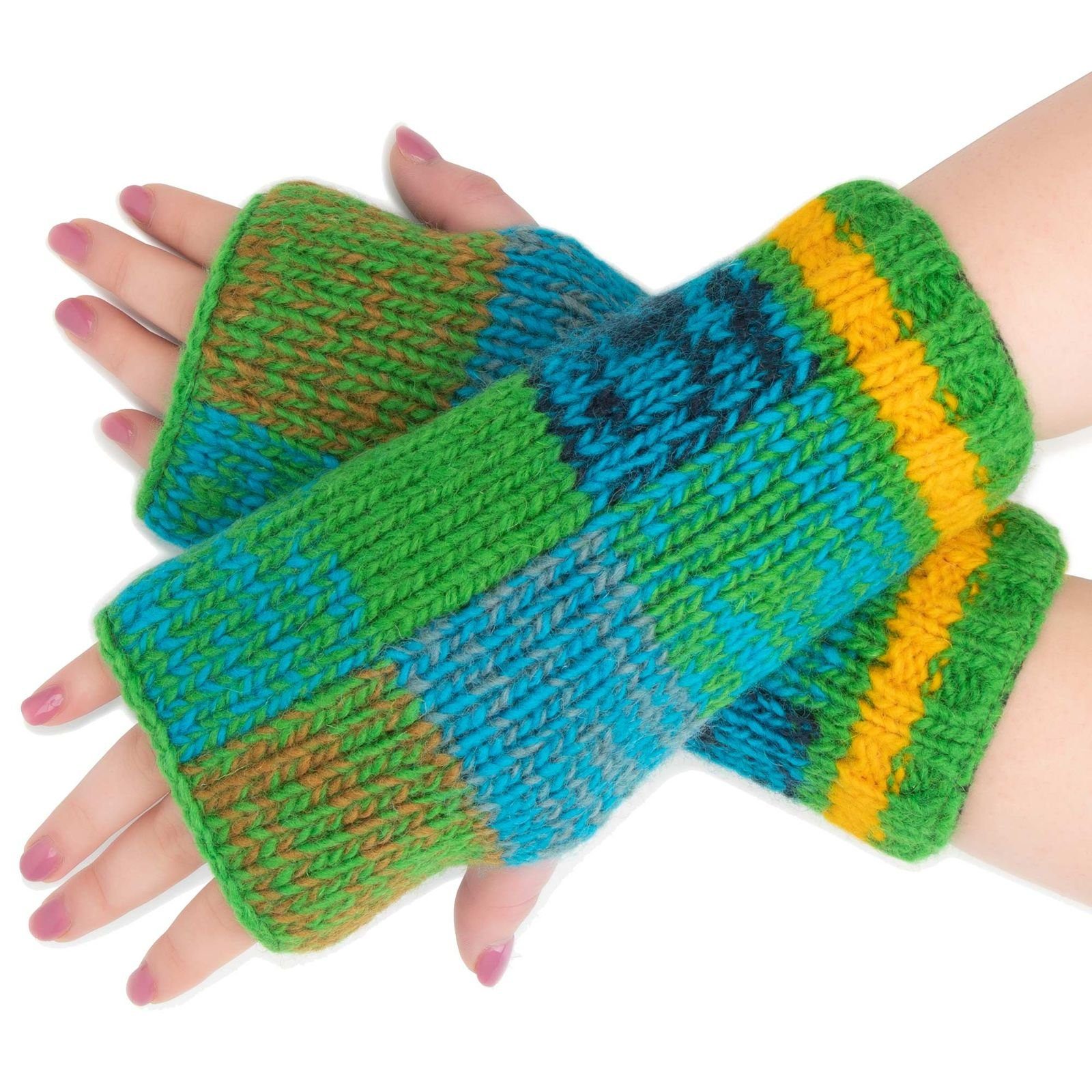 KUNST UND MAGIE Armstulpen Bunte Armstulpen Stulpen Handwärmer Pulswärmer Handschuhe Wolle Boho