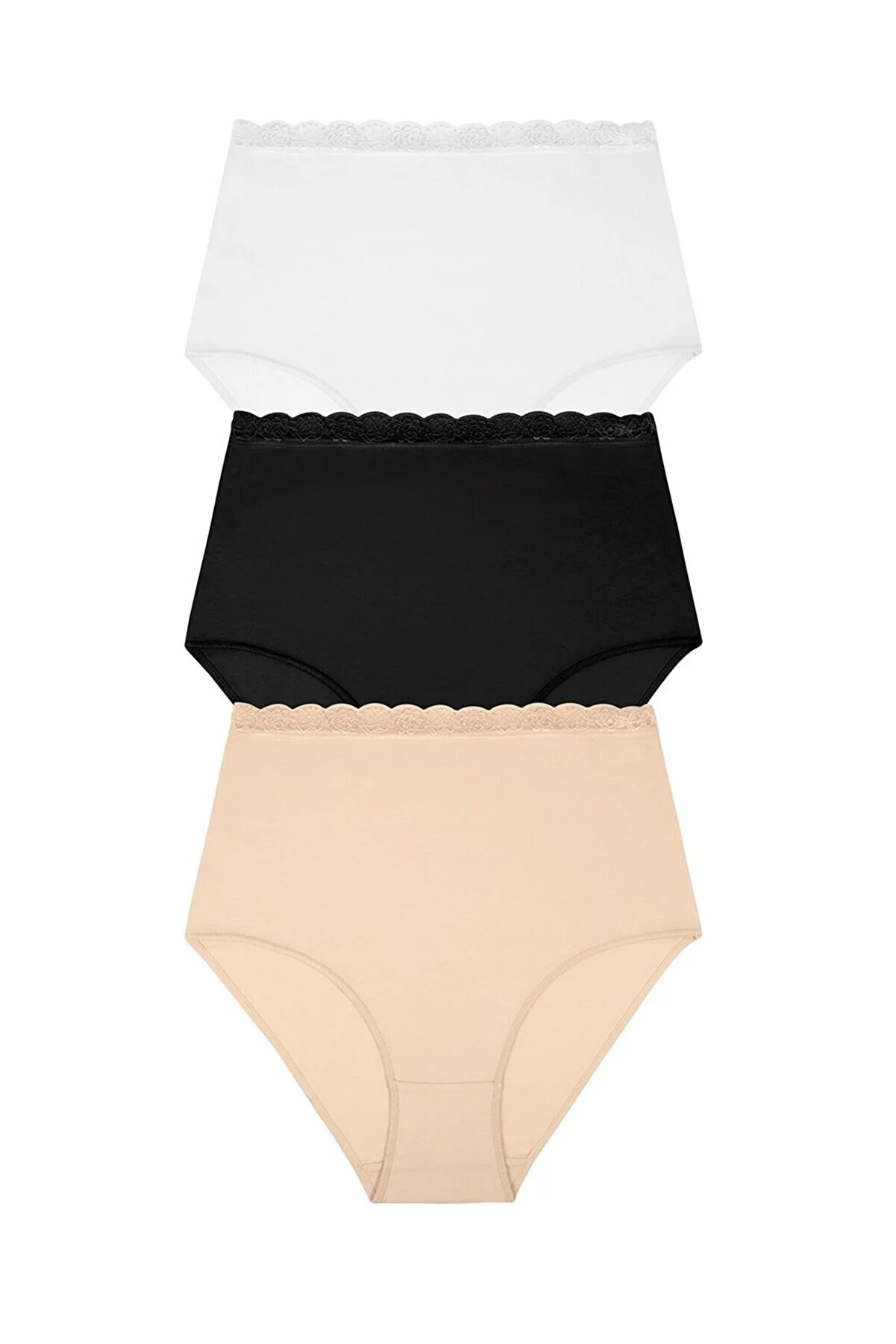 SUWEN  3er-Pack Slip-Slips aus Baumwolle mit hoher Taille