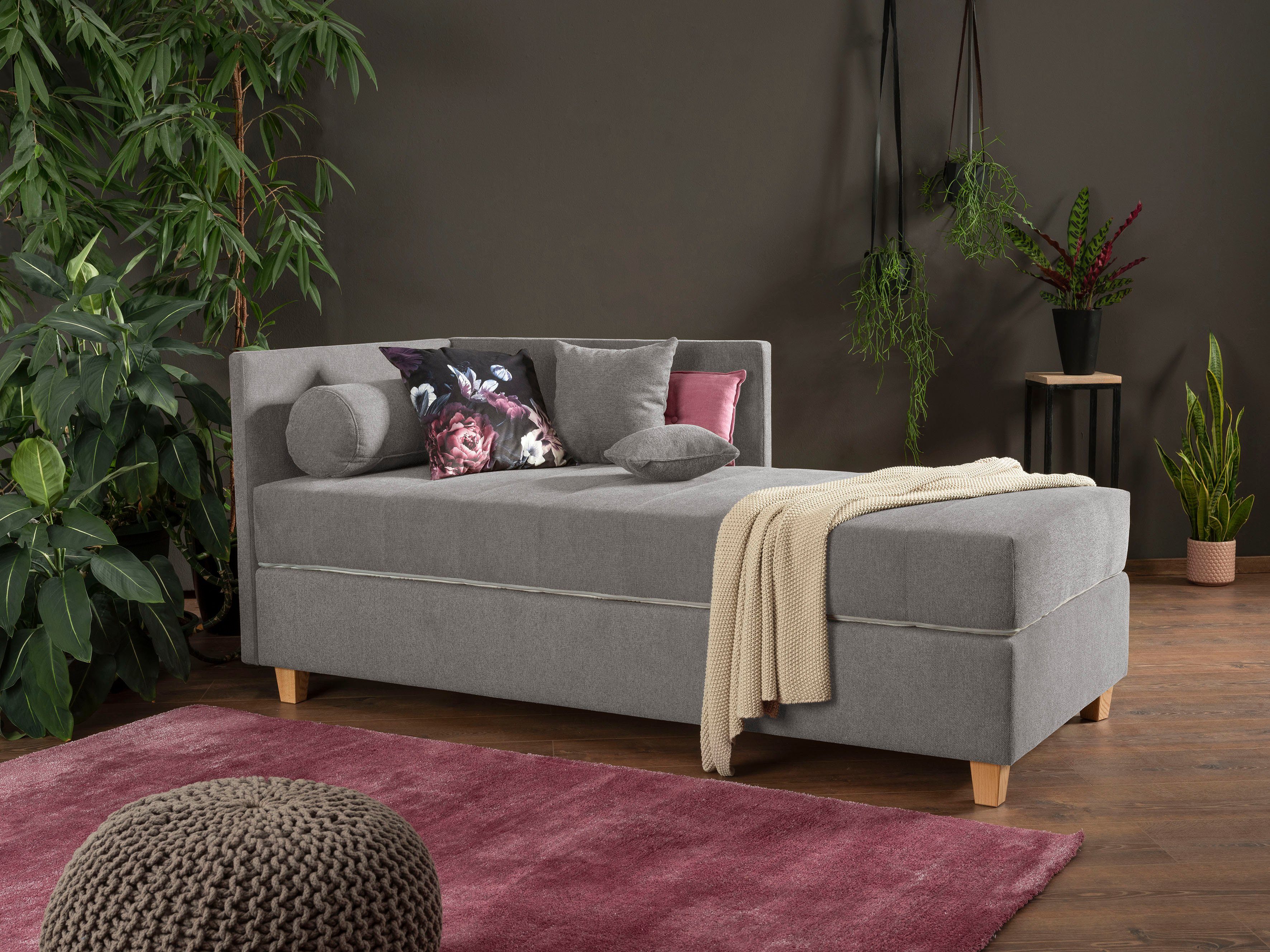 ADA trendline Schlafsofa Kona, 7-Zonen Taschenfederkernmatratze, Zierkissen-Set und Schlummerrollen