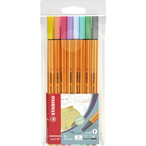 8er Set Fineliner point 88 pastell