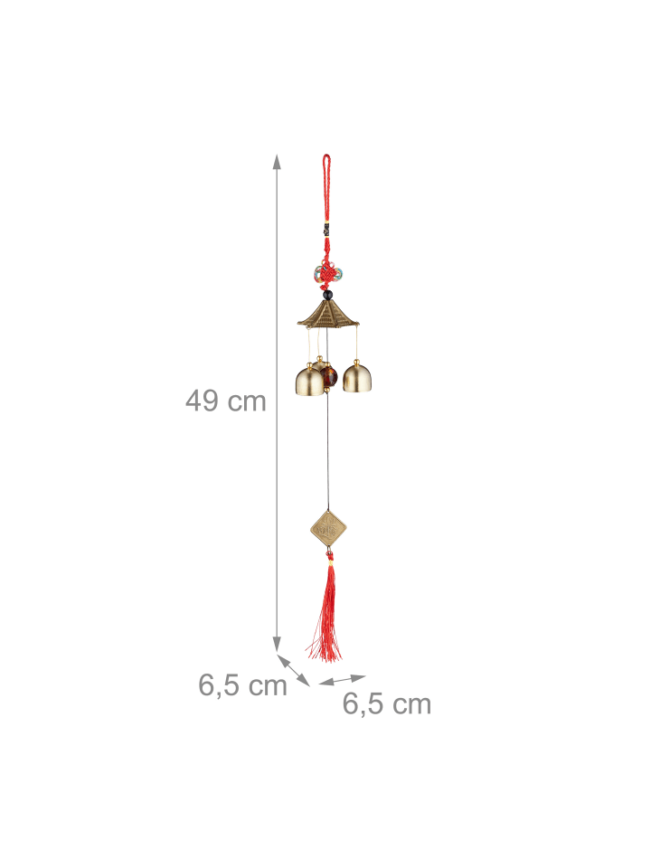 relaxdays 2 x Windspiel in Gold/ Rot günstig kaufen onesize