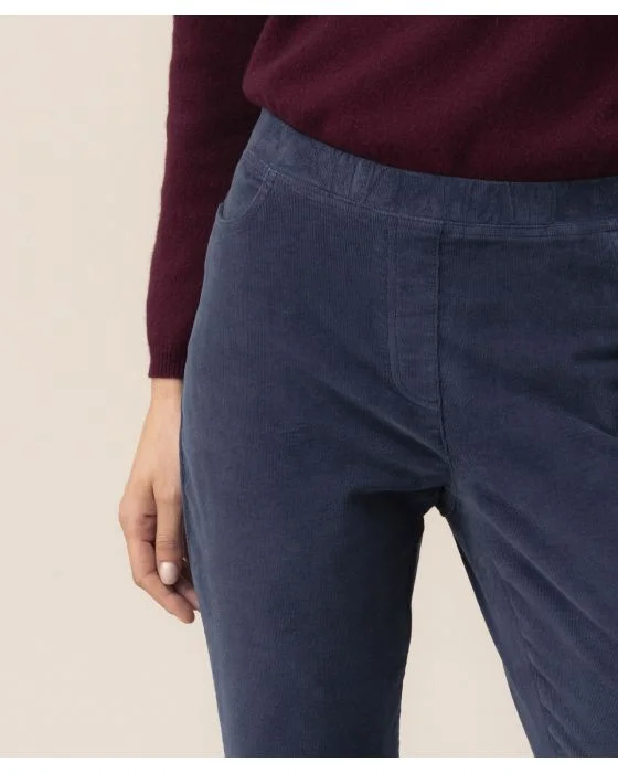 Pantalon velours à ceinture élastiquée