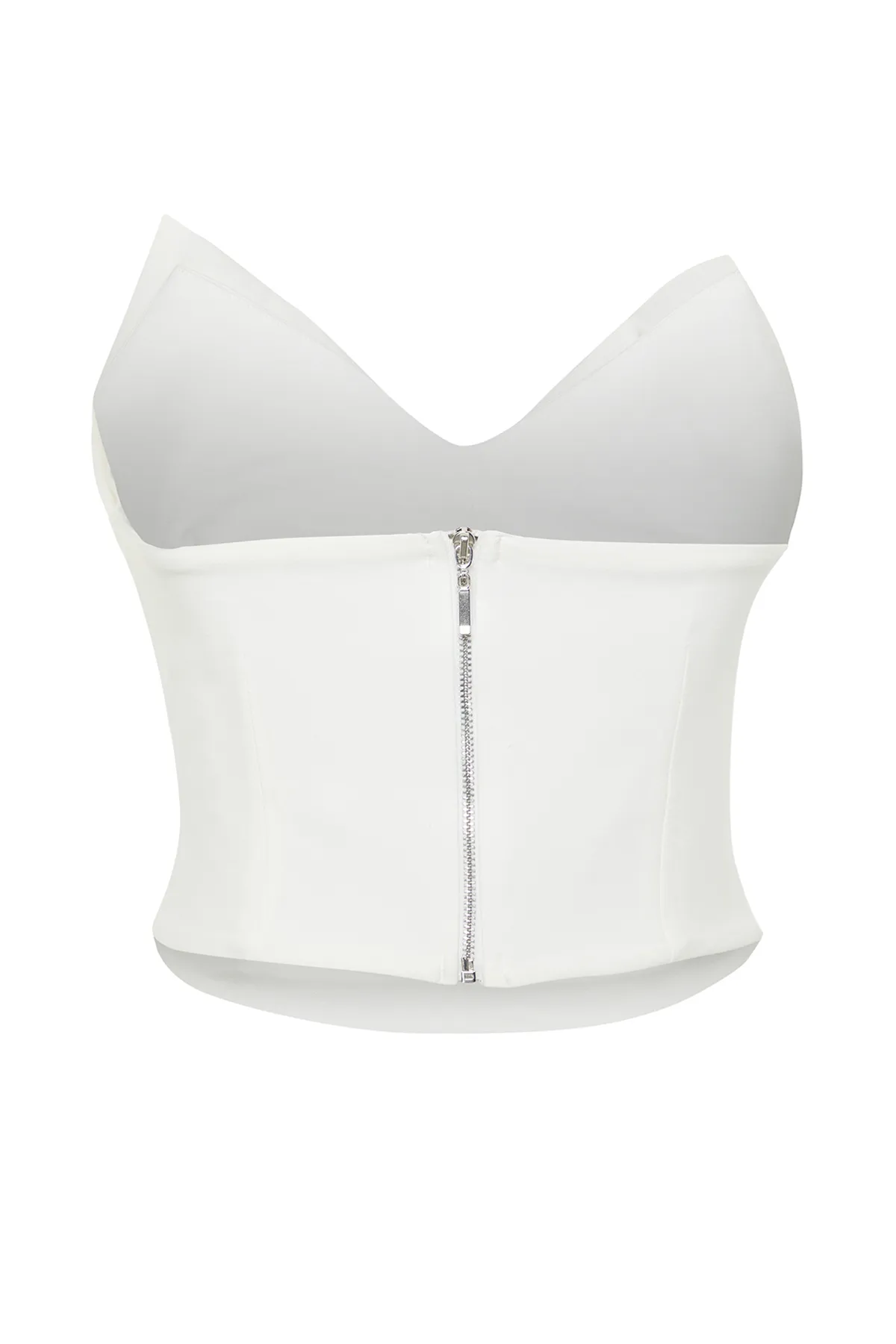 Trendyol Collection  Weißes, bauchfreies, gewebtes Braut-Bustier TPRSS24BS00010