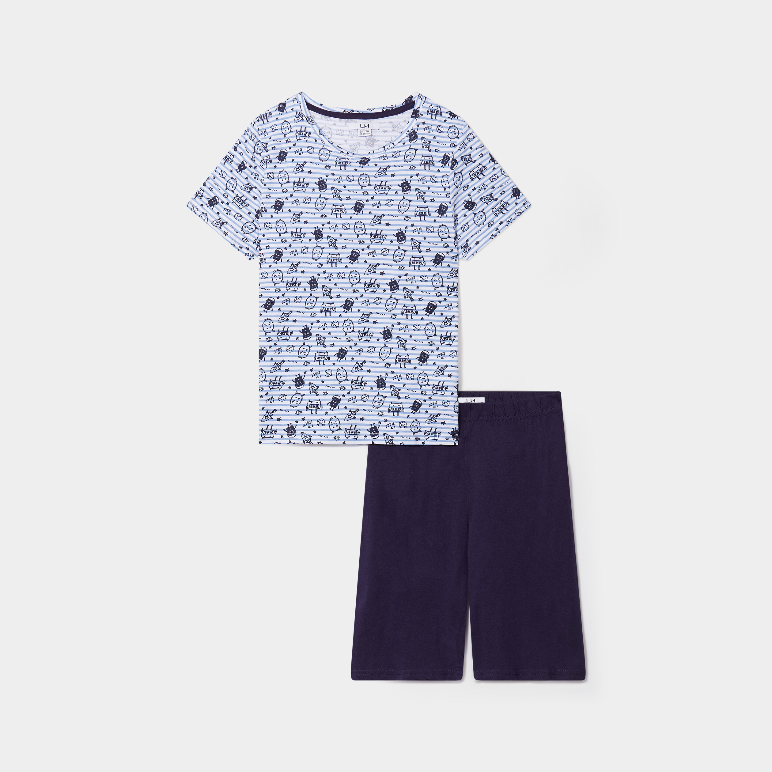 Ensemble pyjama short coton blanc garçon | La Halle