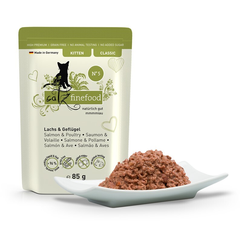 Catz finefood Nassfutter Catz finefood Classic Kitten 16x85g No. 05 Lachs & Geflügel