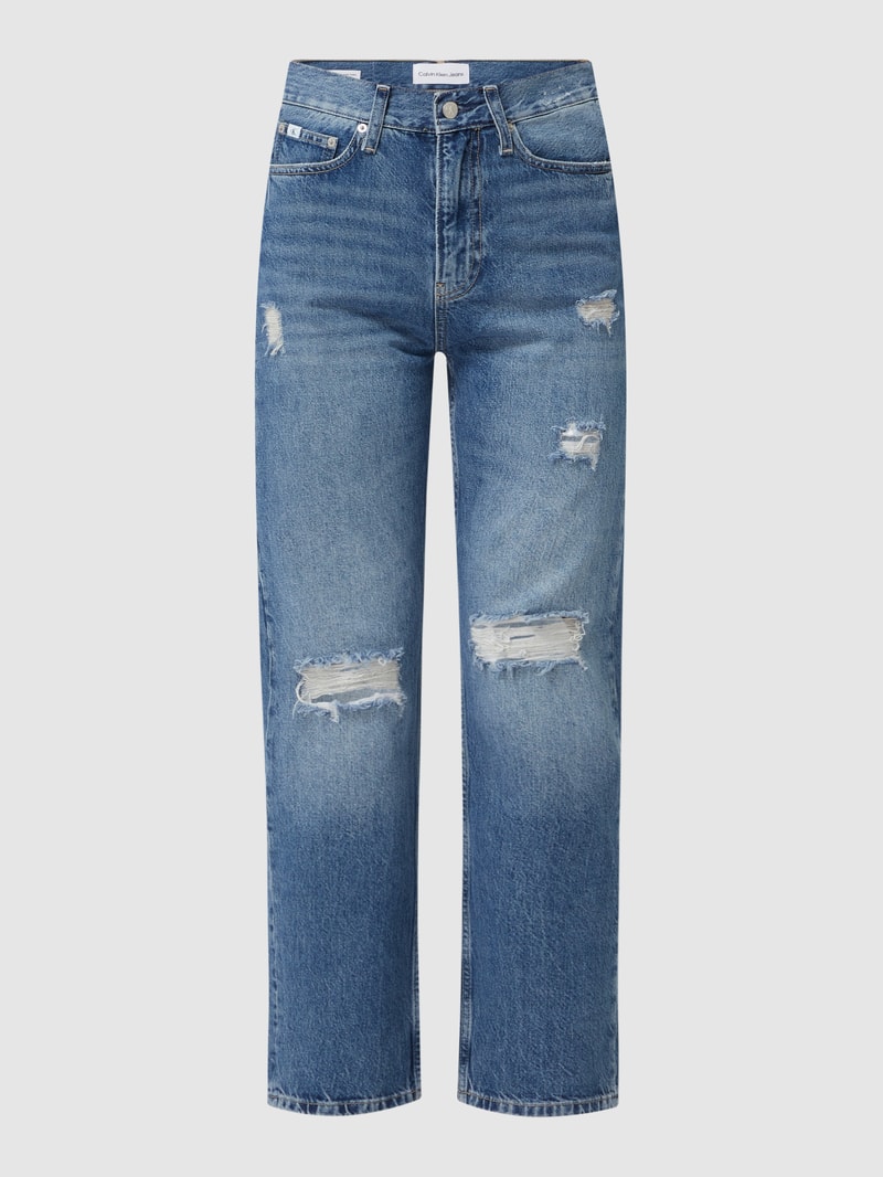 Straight Fit High Rise Jeans mit Stretch-Anteil  in jeans
