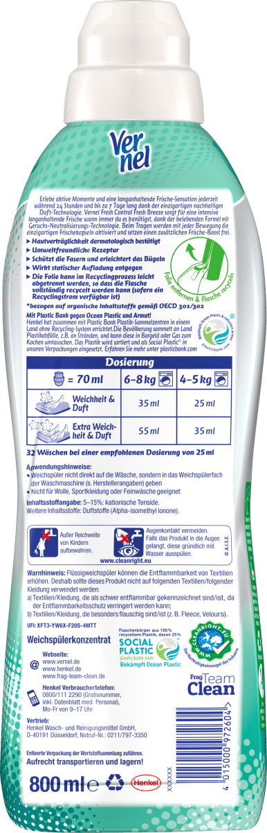 Weichspüler Fresh Control Fresh Breeze 32 WL, 0,8 l